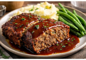 Classic American Meatloaf with Savory Pan Glaze