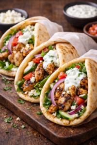 Greek Chicken Gyro Wraps with Tzatziki
