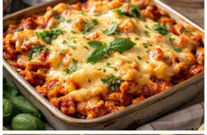 Italian Baked Ziti with Three Cheeses